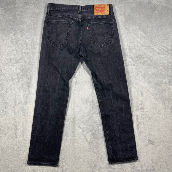 Levi's 501 Original Fit Jeans Men 33(32)x32(30) Black Straight Leg Button Fly - Picture 10 of 13